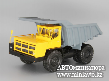 Автоминиатюра модели - БелАЗ-7540 самосвал-углевоз, желтый / серый Наш Автопром