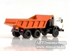 Автоминиатюра модели - КАМАЗ-5511 белая кабина, оранжевый кузов Элекон