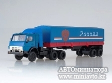 Автоминиатюра модели - КамАЗ 5410 "Россия" со спойлером (весь синий) Элекон