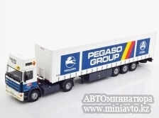 Автоминиатюра модели - Pegaso Troner Plus with Trailer 1988 white/blue/yellow/red Altaya trucks