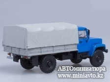 Автоминиатюра модели - ГАЗ-3308 4х4 (двигатель ЗМЗ-513) с тентом,синий/серый Автоистория