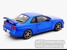 Автоминиатюра модели - Nissan Skyline GT-R R34 1999 bluemetallic  1:18 Solido