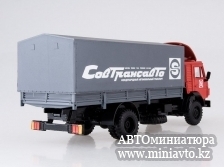 Автоминиатюра модели - КамАЗ 5325 с тентом "Совтрансавто"( каб красная/тент серый) Элекон