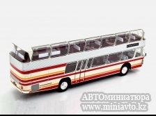 Автоминиатюра модели - Neoplan NH 22 Skyliner 1983 white/red/orange Ixo  busses
