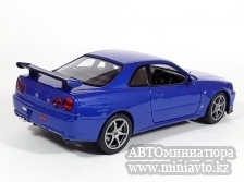 Автоминиатюра модели - Nissan Skyline GT-R (R34) blue 1:24 Welly