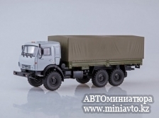 Автоминиатюра модели - КАМАЗ-53501 6x6 бортовой,серый/хаки ПАО КАМАЗ