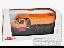 Автоминиатюра модели - Tatra T148 tipper truck orange/darkred Schuco