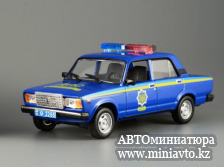 Автоминиатюра модели - ВАЗ 2107 ДПС Украины, Полицейские Машины Мира , т.синий DeAgostini