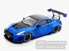 Автоминиатюра модели - Nissan GT-R (R35) Liberty Walk Body Kit bluemetallic 1:18 Solido 