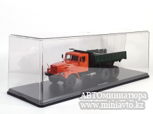 Автоминиатюра модели - КрАЗ-256 Б1, самосвал (оранжевая кабина,тёмнозелёный кузов) 1:43 SSM