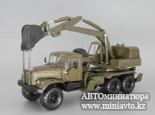 Автоминиатюра модели - КрАЗ-255Б1 ЭОВ-4421 Экскаватор, хаки Наш Автопром