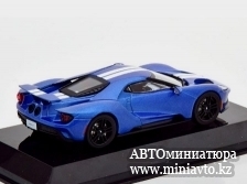 Автоминиатюра модели - Ford GT, blue met.-white stripes, 2017 Altaya - SUPERCARS