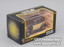 Автоминиатюра модели - ГАЗ М1 такси, коричневый с бежевым Наш Автопром