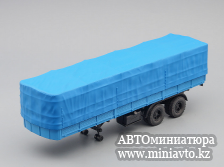 Автоминиатюра модели - МАЗ 5205 полуприцеп с тентом, синий Наш Автопром