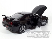 Автоминиатюра модели - Nissan Skyline GT-R R34 Black 1:24 Welly