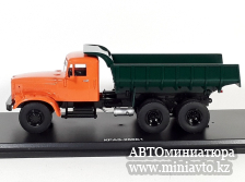 Автоминиатюра модели - КрАЗ-256 Б1, самосвал (оранжевая кабина,тёмнозелёный кузов) 1:43 SSM