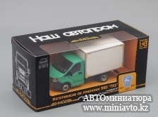 Автоминиатюра модели - ГАЗель NEXT A21R23 хлебный фургон, зеленый / серый Наш Автопром