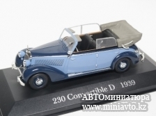 Автоминиатюра модели - Mercedes-Benz 230 Cabriolet D (W153) 1939  dark blue/light blue Altaya