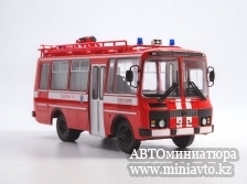 Автоминиатюра модели - Пожарный АГ-12(ПАЗ 3205)Спецвыпуск Наши Автобусы MODIMIO