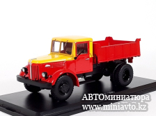 Автоминиатюра модели - МАЗ-205 самосвал жёлто/красный SSM