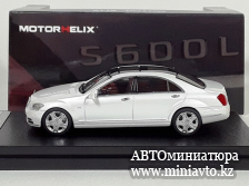 Автоминиатюра модели - Mercedes Benz S Class S600L W221 White 1:64 Motorhelix