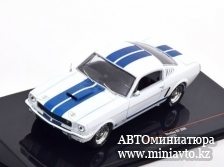 Автоминиатюра модели - Ford Mustang Shelby GT 350 1965 white/blue Ixo