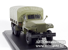 Автоминиатюра модели - Studebaker US6 U4 бортовой с тентом (с лебёдкой), хаки 1:43 SSM