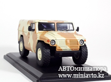 Автоминиатюра модели - ГАЗ-233002 "Тигр" пикап с тентом, песочный камуфляж 1:43 SSM
