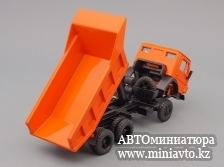 Автоминиатюра модели - КамАЗ 5511 самосвал (вертикальные ребра), оранжевый,с оранжевой решёткой Элекон