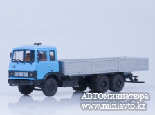 Автоминиатюра модели - МАЗ-6303 бортовой голубой/серый Автоистория