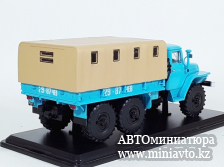 Автоминиатюра модели - УРАЛ-375Д бортовой с тентом, голубой/песочный SSM
