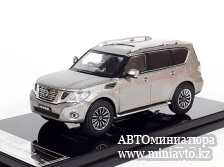 Автоминиатюра модели - NISSAN PATROL Y62  LHD Silvergrau 1:64 GCD