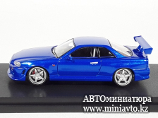Автоминиатюра модели - Nissan Skyline GT-R R34 FNF C-West blue 1:64 KOD/GFCC