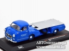 Автоминиатюра модели - Mercedes race transporter 1955 blue Ixo 