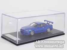 Автоминиатюра модели - Nissan Skyline GT-R R34 FNF C-West blue 1:64 KOD/GFCC