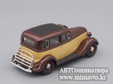 Автоминиатюра модели - ГАЗ М1 такси, коричневый с бежевым Наш Автопром