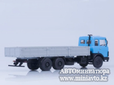 Автоминиатюра модели - МАЗ-6303 бортовой голубой/серый Автоистория
