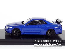 Автоминиатюра модели - Nissan Skyline GT-R R34 V-SPEC II Blue 1:43 Ebbro 