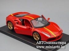 Автоминиатюра модели - FERRARI 488 GTB Inspired by the 312 P1 , red Altaya 1:24