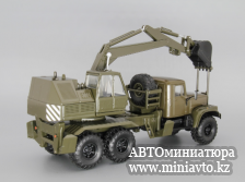 Автоминиатюра модели - КрАЗ-255Б1 ЭОВ-4421 Экскаватор, хаки Наш Автопром