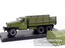 Автоминиатюра модели - Studebaker US6 U4 бортовой с тентом (с лебёдкой), хаки 1:43 SSM