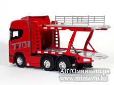 Автоминиатюра модели - Scania S770 6x4 Red  с п/п автовоз 1:50 CPM