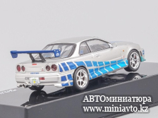 Автоминиатюра модели - Nissan Skyline GT-R R34 Silver Fast and Furious 1:43 Altaya