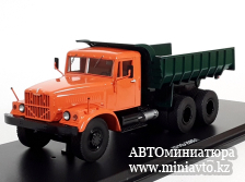 Автоминиатюра модели - КрАЗ-256 Б1, самосвал (оранжевая кабина,тёмнозелёный кузов)  1:43 SSM