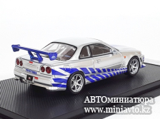 Автоминиатюра модели - Nissan Skyline GT-R R34 FNF C-West Silver 1:64 KOD/GFCC