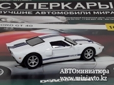 Автоминиатюра модели - FORD GT40, white / blue Суперкары DeAgostini