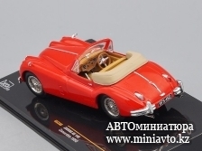 Автоминиатюра модели - JAGUAR XK 140 Convertible (1956), red with beige interiors IXO
